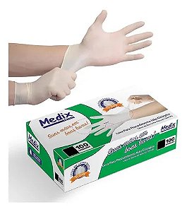 LUVA PROCEDIM LATEX SEM PO TAM G 100UN MEDIX
