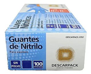 LUVA NITRILICA SEM PO P AZUL DESCARPACK