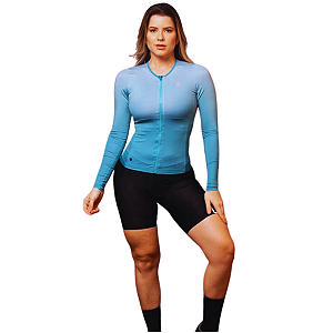 Camisa Ciclismo Feminina Ciclopp Gradient Verde Agua