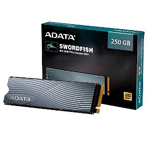 SSD Adata Swordfish, 250GB, M.2 PCIe, Leituras: 1800MB/s e Gravações: 900MB/s - ASWORDFISH-250G-C