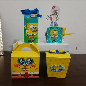 Kit 30 Caixas Personalizadas Bob Esponja - Graciele Alves Artes