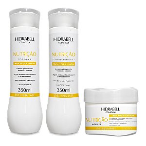 Kit Shampoo, Condicionador e Máscara Nutrição Hidrabell