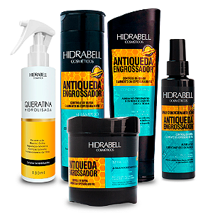 Combo Antiqueda Engrossador de Fios + Queratina Hidrabell