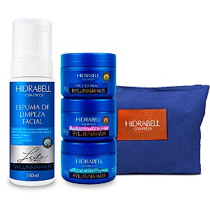 Combo Skincare Hidrabell: Espuma de Limpeza Facial + Hidratante Dia com FPS, Noite e Pré-Maquiagem