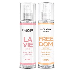 Kit 2 Body Splash Feminino Lavie e Freedom Hidrabell 200ml