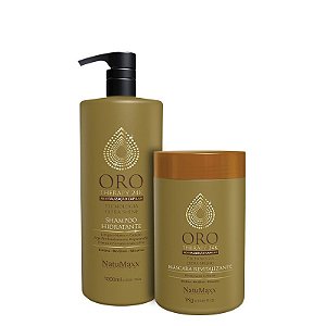 Kit Oro Therapy - Shampoo 1lt + Máscara 1 kg NatuMaxx 