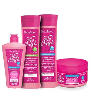 Kit My Crush - Shampoo 300ml + Condicionador 300ml + Máscara 300g + Leave in 300 ml  NatuMaxx