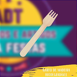 Garfo de Madeira Biodegradável (Pct com 50 und)