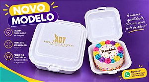 Bentô Box Biodegradável - Fibra de Cana (Branca) - (Pct com 25 und)