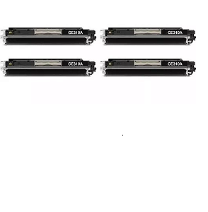 Kit 4 Toner Preto Compatível Ce310a Cp1025