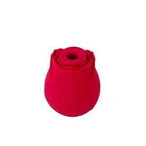 ESTIMULADOR CLITORIANO RECARREGÁVEL EM SILICONE COM FORMATO DE ROSA E 10 MODOS DE PULSAÇÃO - ROSE VIBRATOR - 6,5 X 5,7 CM
