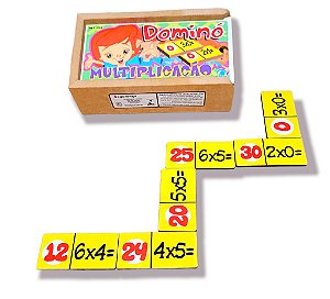 Kit 2 Dominós Educativos Matemática Divisão e Multiplicação Jogo