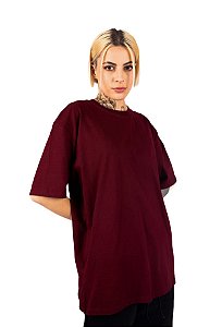 Camiseta OVERSIZED BASIC PREMIUM UNISEX - Cor BORDO