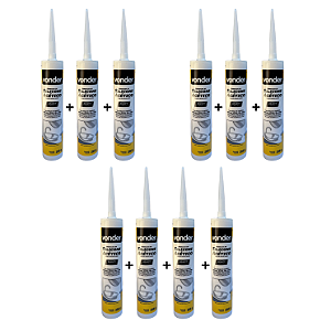Kit 10 Silicone Borracha Acetico Branco Box Vidro Banheiro