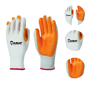 Luva de Malha IMBAT Tamanho G com Revestimento em Látex Vulcanizado