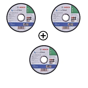 Kit 3 Discos de Corte MetalInox STD BOSCH 2608619383000