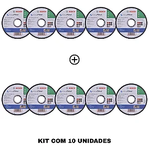 Kit 10 Discos de Corte MetalInox STD BOSCH 2608619383000