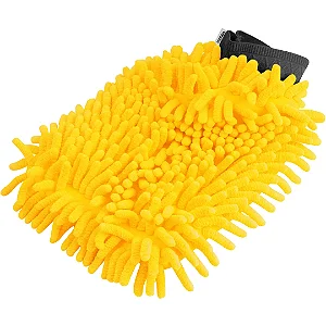 Luva de Microfibra Vonder Multiuso Amarela para Lavagem Automotiva e Limpeza Geral