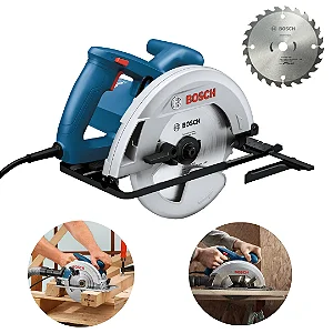 Serra Circular Bosch GKS 130 1300W Profissional 110V ou 220V Disco 184mm Ajuste de Profundidade