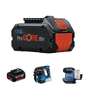 Bateria de Íons de Lítio Bosch ProCORE 18V 8,0Ah Compacta e Potente