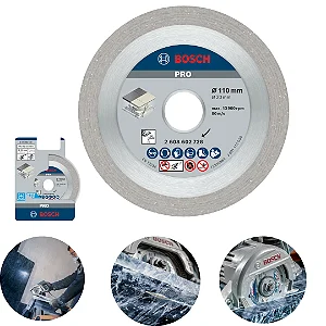 Disco Diamantado Bosch 110×20 mm (2 mm) Corte a Seco – Best for Porcelanato, Cerâmica e Mármore 13.800 rpm