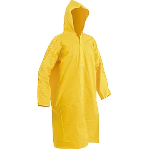 Capa de Chuva Vonder PVC Laminado Amarela Tamanho G com Capuz e Botões
