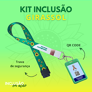 KIT INCLUSÃO: Colar de Girassol + Porta Crachá Verde