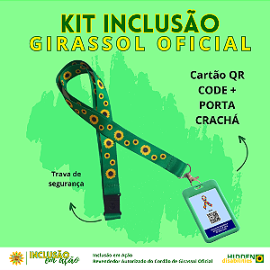KIT INCLUSÃO - Cordão de Girassol Oficial + Porta Crachá Verde
