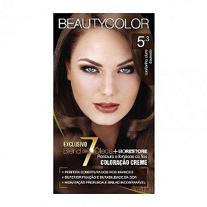 Beauty Color Coloração Kit 5.3 Castanho Claro Dourado
