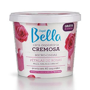 Depil Bella Cera para Micro-ondas Cremosa Pétalas de Rosas 100g