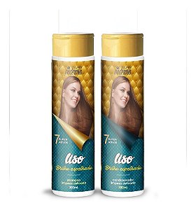 Probelle Kit Shampoo + Condicionador Liso Brilho Espelhado 300ml