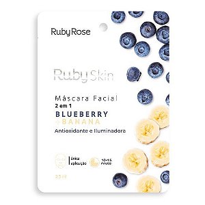 Ruby Rose Hidratante Facial Máscara Facial Blueberry + Banana 25ml