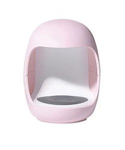 Mini Cabine Secador Unha Portátil Rosa Com Led Uv