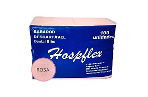 Babador Descartável Hospflex Rosa-100UN.