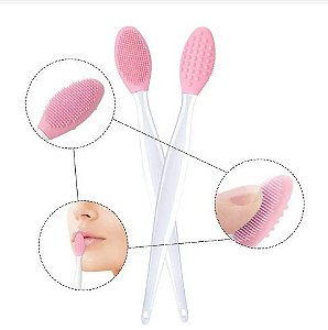 Escovinha de Limpeza Facial em Silicone-Rosa