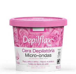 Cera Depilatória Micro-ondas Rosas Depilflax -100g.