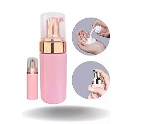 Frasco Pump c/ Válvula Espumadora Rosa Com Dourado-150ml