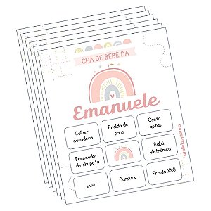 Bingo arco-íris pastel