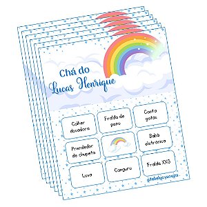 Bingo arco-íris azul