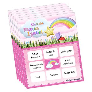 Bingo arco-íris rosa