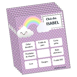 Bingo arco-íris lilás