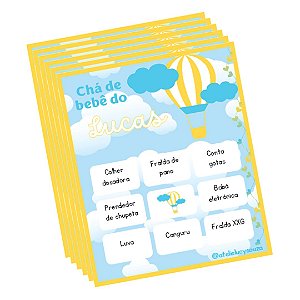 Bingo Balão Amarelo e Azul