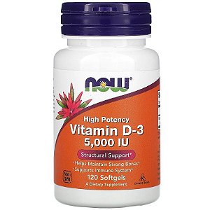 Vitamina D3 5.000iu, 120 Softgels - Now