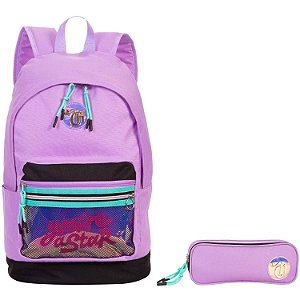 KIT MOCHILA E ESTOJO JUVENIL FEMININA CAPRICHO CANDY