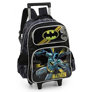 MOCHILA COM RODAS E ALÇA DE COSTAS MENINO BATMAN