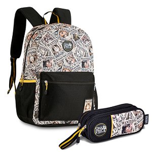 KIT MOCHILA ESCOLAR E ESTOJO ONE PIECE