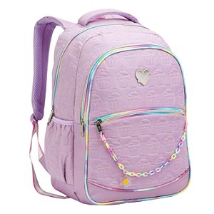 MOCHILA ESCOLAR MENINA BORDADO CUPCAKE
