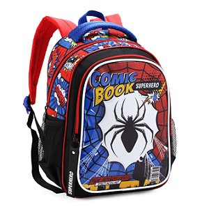 Mochila Escolar Aranha Menino Bolsa Infantil Silver Spider