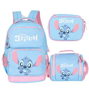 KIT MOCHILA ESCOLAR ESTOJO E LANCHEIRA LILO E STITCH