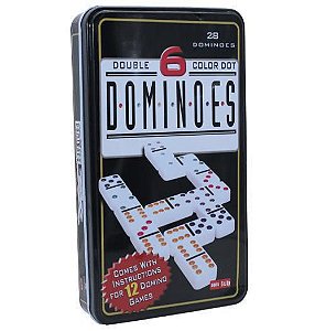 Jogo De Domino 28 Pedras Com Embalagem Metal Passatempo Bar